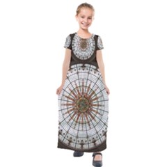 Dome Glass Architecture Glass Dome Kids  Short Sleeve Maxi Dress by Wegoenart