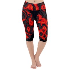 Lava Planet Space Universe Fire Lightweight Velour Cropped Yoga Leggings