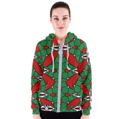 Christmas Seamless Pattern Xmas Women s Zipper Hoodie by Wegoenart