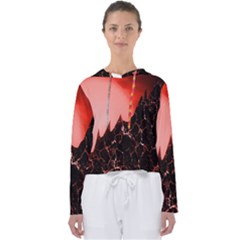 Sci Fi Red Fantasy Futuristic Women s Slouchy Sweat