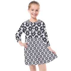 Decorative Ornamental Abstract Kids  Quarter Sleeve Shirt Dress by Wegoenart