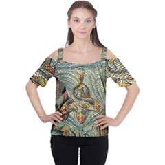 Fish Underwater Cubism Mosaic Cutout Shoulder Tee