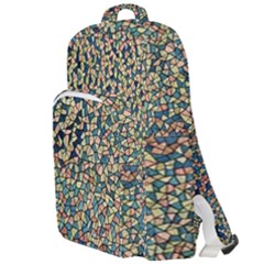 Background Cubism Mosaic Vintage Double Compartment Backpack