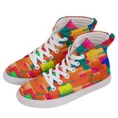 Pattern Texture Background Color Men s Hi-top Skate Sneakers