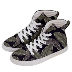 Jungle Leaves Tropical Pattern Men s Hi-top Skate Sneakers