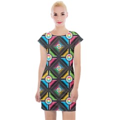 Seamless Pattern Background Abstract Cap Sleeve Bodycon Dress