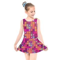 Abstract Background Colorful Kids  Skater Dress Swimsuit by Wegoenart