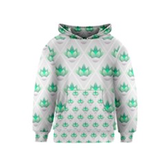 Plant Pattern Green Leaf Flora Kids  Pullover Hoodie by Wegoenart