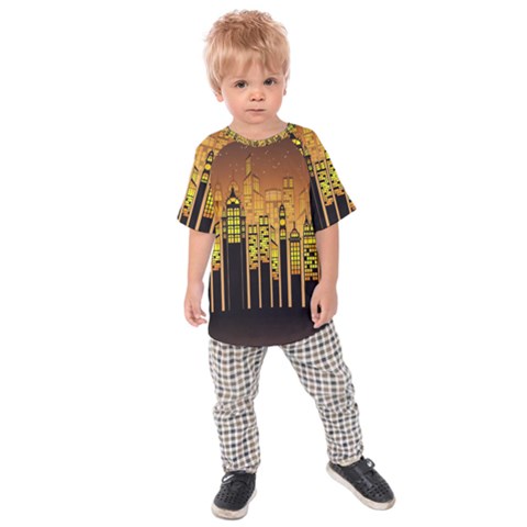 Buildings Skyscrapers City Kids  Raglan Tee by Wegoenart