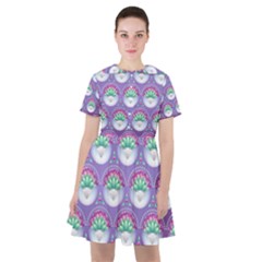 Background Floral Pattern Purple Sailor Dress