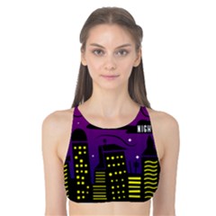 City Architecture Night Skyscraper Tank Bikini Top by Wegoenart