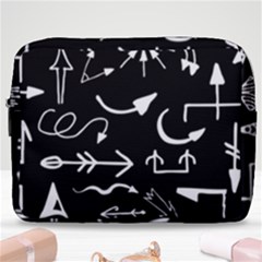 Arrows Vector Lines Strokes White Make Up Pouch (large)