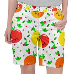 Pattern Fruit Fruits Orange Green Pocket Shorts by Wegoenart