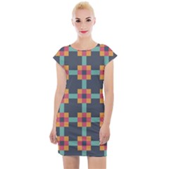 Art Vintage Background Abstract Cap Sleeve Bodycon Dress