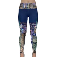 New York Manhattan Night Building Lightweight Velour Classic Yoga Leggings