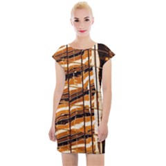 Abstract Architecture Background Cap Sleeve Bodycon Dress