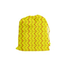 Yellow Background Abstract Drawstring Pouch (medium) by Wegoenart