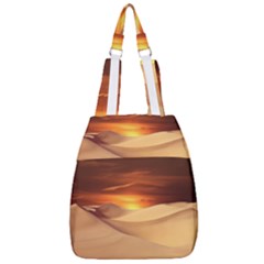 Desert Sun Landscape Sunset Dune Center Zip Backpack by Wegoenart