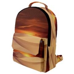 Desert Sun Landscape Sunset Dune Flap Pocket Backpack (small)