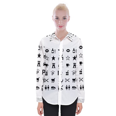 Icons Set Symbols Collection Womens Long Sleeve Shirt by Wegoenart