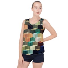 Art Design Color Pattern Creative Bubble Hem Chiffon Tank Top by Wegoenart