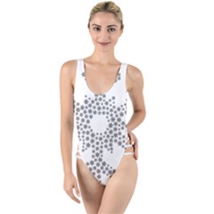 Snowflake Silhouette Fractal High Leg Strappy Swimsuit