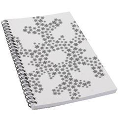 Snowflake Silhouette Fractal 5 5  X 8 5  Notebook