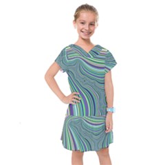 Art Fractal Gradient Colorful Infinity Pattern Kids  Drop Waist Dress by Wegoenart