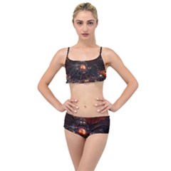 Fractal Mandelbulb 3d Action Layered Top Bikini Set by Wegoenart