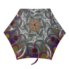 Flora Entwine Fractals Flowers Mini Folding Umbrellas by Wegoenart