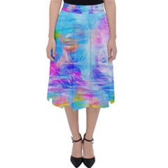 Background Drips Fluid Colorful Classic Midi Skirt by Wegoenart