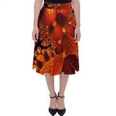 Leaf Autumn Nature Background Classic Midi Skirt by Wegoenart