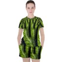 Fractal Background Abstract Green Women s Tee and Shorts Set View1