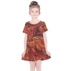 Marbled Paper Mottle Color Movement Kids  Simple Cotton Dress by Wegoenart