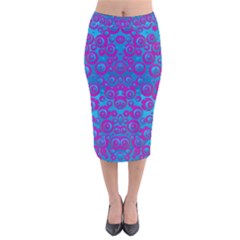 The Eyes Of Freedom In Polka Dot Velvet Midi Pencil Skirt by pepitasart