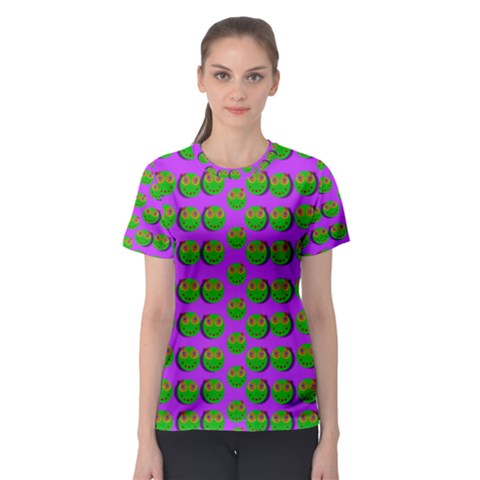 The Happy Eyes Of Freedom In Polka Dot Cartoon Pop Art Women s Sport Mesh Tee by pepitasart