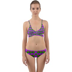 The Happy Eyes Of Freedom In Polka Dot Cartoon Pop Art Wrap Around Bikini Set by pepitasart