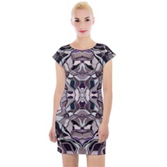 Abstract #8   I   Aquatic 6000 Cap Sleeve Bodycon Dress