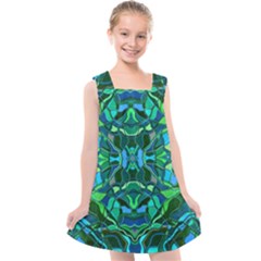 Abstract #8   I   Blues & Greens 6000 Kids  Cross Back Dress