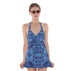 Abstract #8   I   Blues 6000 Halter Dress Swimsuit 