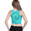 Groovy Cool Abstract Aqua Liquid Art Swirl Painting Racer Back Crop Top View2