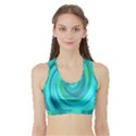 Groovy Cool Abstract Aqua Liquid Art Swirl Painting Sports Bra with Border View1