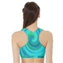 Groovy Cool Abstract Aqua Liquid Art Swirl Painting Sports Bra with Border View2