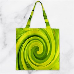 Groovy Abstract Green Liquid Art Swirl Painting Zipper Grocery Tote Bag by myrubiogarden