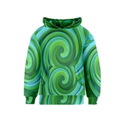 Groovy Abstract Turquoise Liquid Swirl Painting Kids  Pullover Hoodie by myrubiogarden