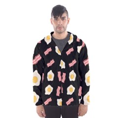 Bacon And Egg Pop Art Pattern Hooded Windbreaker (men) by Valentinaart