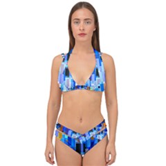 Color Colors Abstract Colorful Double Strap Halter Bikini Set