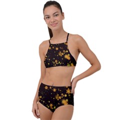 Background Black Blur Colorful High Waist Tankini Set