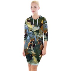 Fantasia Fantasie Color Colors Quarter Sleeve Hood Bodycon Dress