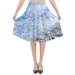 Coast Beach Shell Conch Water Flared Midi Skirt by Pakrebo